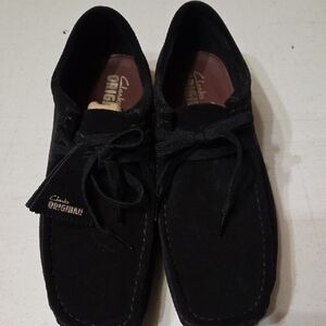 Clarks Wallabees Leather Black Suede Loafers